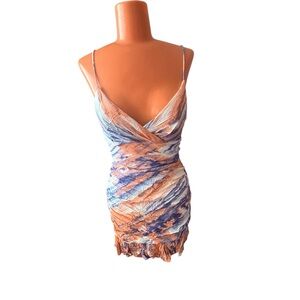 Hello Molly Blue and Orange Mini Dress